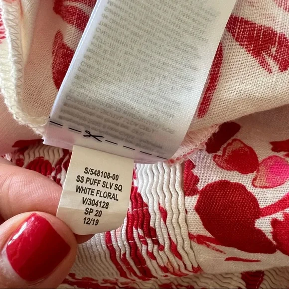 NWT Banana Republic puff sleeve white floral dress - Picture 14 of 14